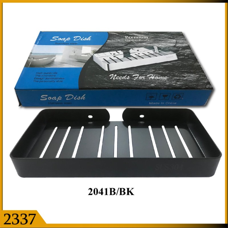 SOAP DISH HEAVY LONG SS BLK (2337)